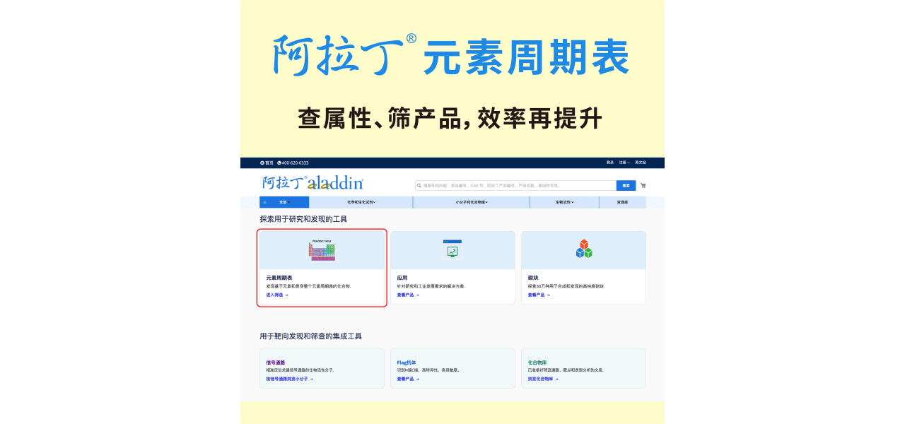 【阿拉丁】智能元素周期表上线 | 产品筛选更高效