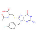 (2R)-2-acetamido-3-[[2-amino-9-[(4-fluorophenyl)methyl]-6-oxo-1H-purin-8-yl]sulfanyl]propanoic acid