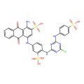 1-Amino-4-((4-((4-chloro-6-((4-sulfophenyl)amino)-1,3,5-triazin-2-yl)amino)-3-sulfophenyl)amino)-9,10-dihydro-9,10-dioxo-2-anthracenesulfonic acid