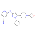 2-[[1-cyclopentyl-5-[1-(oxetan-3-yl)piperidin-4-yl]pyrazol-3-yl]amino]pyridine-4-carbonitrile