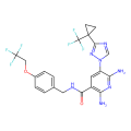 2,6-diamino-N-[[4-(2,2,2-trifluoroethoxy)phenyl]methyl]-5-[3-[1-(trifluoromethyl)cyclopropyl]-1,2,4-triazol-1-yl]pyridine-3-carboxamide