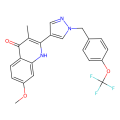 7-methoxy-3-methyl-2-[1-[[4-(trifluoromethoxy)phenyl]methyl]pyrazol-4-yl]-1H-quinolin-4-one
