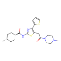 4-methyl-N-[5-[2-(4-methylpiperazin-1-yl)-2-oxoethyl]-4-thiophen-2-yl-1,3-thiazol-2-yl]cyclohexane-1-carboxamide