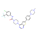 N-(4-Chloro-3-(trifluoromethyl)phenyl)-4-(6-(4-(4-methylpiperazin-1-yl)phenyl)thieno[2,3-d]pyrimidin-4-yl)piperazine-1-carboxamide