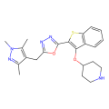 2-(3-piperidin-4-yloxy-1-benzothiophen-2-yl)-5-[(1,3,5-trimethylpyrazol-4-yl)methyl]-1,3,4-oxadiazole