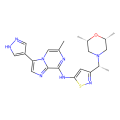 3-[(1R)-1-[(2R,6S)-2,6-dimethylmorpholin-4-yl]ethyl]-N-[6-methyl-3-(1H-pyrazol-4-yl)imidazo[1,2-a]pyrazin-8-yl]-1,2-thiazol-5-amine
