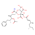 (2S,4R,5S,6S)-2-[(4S,5R)-4-(acetyloxy)-5-benzyl-3-methylidenehexyl]-2-carbamoyl-4-({[(2E,4S,6S)-4,6-dimethyloct-2-enoyl]oxy}methyl)-5-hydroxy-1,3-dioxane-4,5,6-tricarboxylic acid