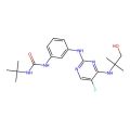 1-(Tert-butyl)-3-(3-((5-fluoro-4-((1-hydroxy-2-methylpropan-2-yl)amino)pyrimidin-2-yl)amino)phenyl)urea