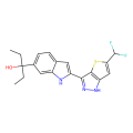 3-[(2Z)-2-[5-(difluoromethyl)-1,2-dihydrothieno[3,2-c]pyrazol-3-ylidene]indol-6-yl]pentan-3-ol