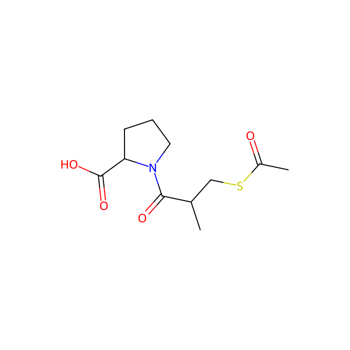 N-[3-(乙酰巯基)-(2S)-甲基丙酰基]-L-脯氨酸