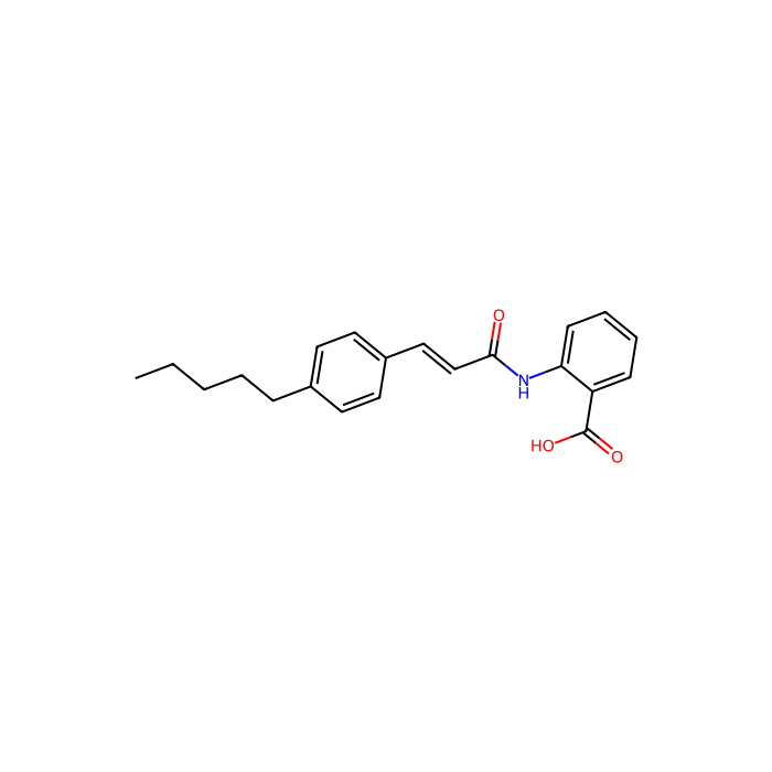 N-(4-戊基肉桂酰胺)邻氨基苯甲酸(ACA), TRPC3 通道阻断剂;TRPC6 通道阻断剂;TRPM2 通道阻断剂;TRPM8 通道阻断剂