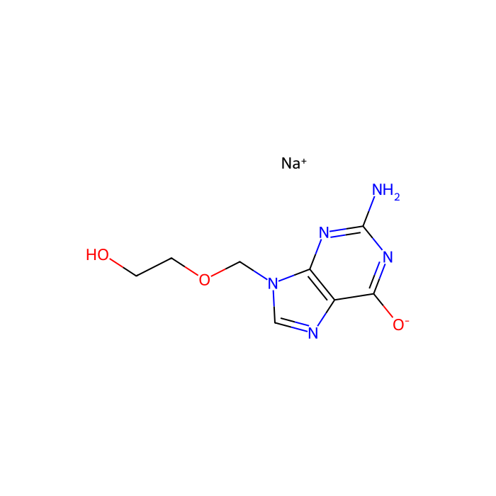 阿昔洛韦钠, 人类疱疹病毒 1 DNA 聚合酶抑制剂