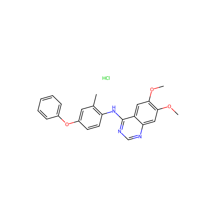 6,7-二甲氧基-N-(2-甲基-4-苯氧基苯基)喹唑啉-4-胺 盐酸盐