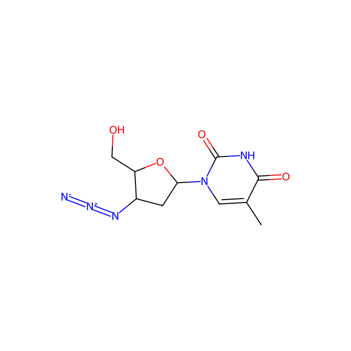 3′-叠氮-3′-脱氧胸苷, 人体免疫缺陷病毒 1 型逆转录酶抑制剂