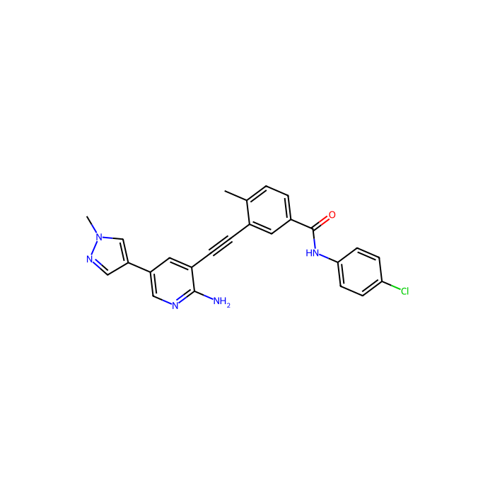 3-((2-Amino-5-(1-methyl-1H-pyrazol-4-yl)pyridin-3-yl)ethynyl)-N-(4-chlorophenyl)-4-methylbenzamide, 集落刺激因子 1 受体抑制剂