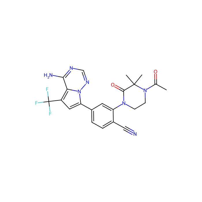 2-(4-acetyl-3,3-dimethyl-2-oxopiperazin-1-yl)-4-[4-amino-5-(trifluoromethyl)pyrrolo[2,1-f][1,2,4]triazin-7-yl]benzonitrile, 磷脂酰肌醇-4;5-二磷酸 3-激酶催化亚基 alpha 抑制剂；磷脂酰肌醇-4;5-二磷酸 3-激酶催化亚基 delta 抑制剂；磷脂酰肌醇-4;5-二磷酸 3-激酶催化亚基 gamma 抑制剂