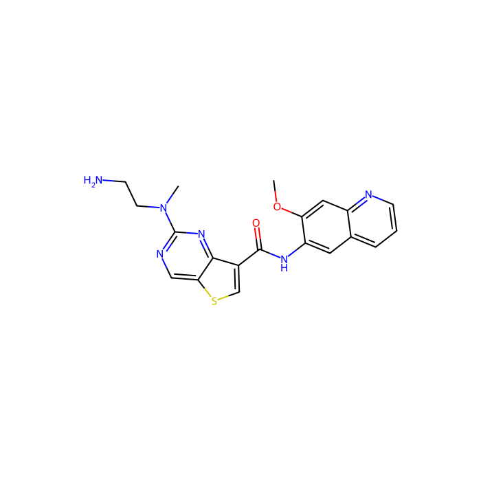 2-[(2-aminoethyl)(methyl)amino]-N-(7-methoxyquinolin-6-yl)thieno[3,2-d]pyrimidine-7-carboxamide, 白细胞介素 1 受体相关激酶 1 抑制剂；白细胞介素 1 受体相关激酶 4 抑制剂
