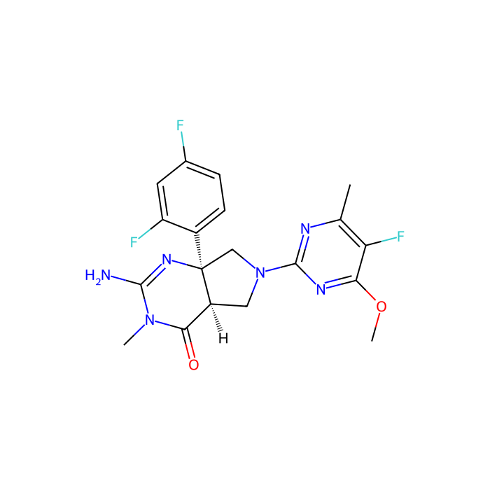 (4aR,7aS)-2-amino-7a-(2,4-difluorophenyl)-6-(5-fluoro-4-methoxy-6-methylpyrimidin-2-yl)-3-methyl-5,7-dihydro-4aH-pyrrolo[3,4-d]pyrimidin-4-one, beta 分泌酶 1 抑制剂