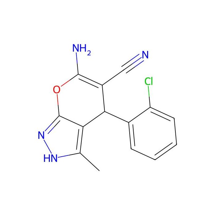 6-Amino-4-(2-chlorophenyl)-3-methyl-2,4-dihydropyrano[2,3-c]pyrazole-5-carbonitrile