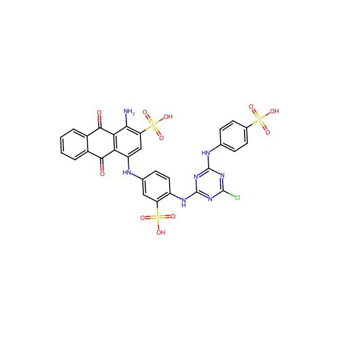 1-Amino-4-((4-((4-chloro-6-((4-sulfophenyl)amino)-1,3,5-triazin-2-yl)amino)-3-sulfophenyl)amino)-9,10-dihydro-9,10-dioxo-2-anthracenesulfonic acid