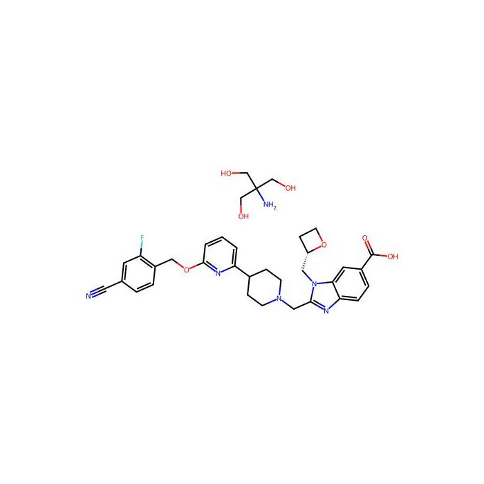 2-amino-2-(hydroxymethyl)propane-1,3-diol 2-[[4-[6-[(4-cyano-2-fluoro-phenyl)methoxy]-2-pyridyl]-1-piperidyl]methyl]-3-[[(2S)-oxetan-2-yl]methyl]benzimidazole-5-carboxylic acid