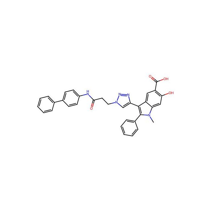 3-{1-[3-(biphenyl-4-ylamino)-3-oxopropyl]-1H-1,2,3-triazol-4-yl}-6-hydroxy-1-methyl-2-phenyl-1H-indole-5-carboxylic acid
