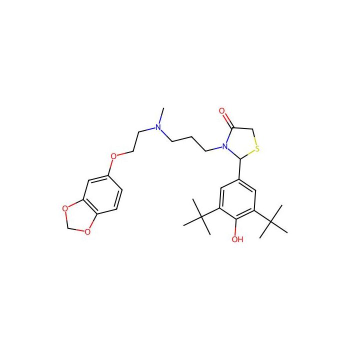 3-[3-[2-(1,3-Benzodioxol-5-yloxy)ethyl-methylamino]propyl]-2-(3,5-ditert-butyl-4-hydroxyphenyl)-1,3-thiazolidin-4-one