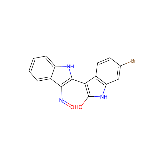 (2'Z,3'E)-6-溴靛玉红-3'-肟, 细胞周期蛋白依赖性激酶 1 抑制剂；细胞周期蛋白依赖性激酶 5 抑制剂；糖原合酶激酶 3 alpha 抑制剂；糖原合酶激酶 3 beta 抑制剂