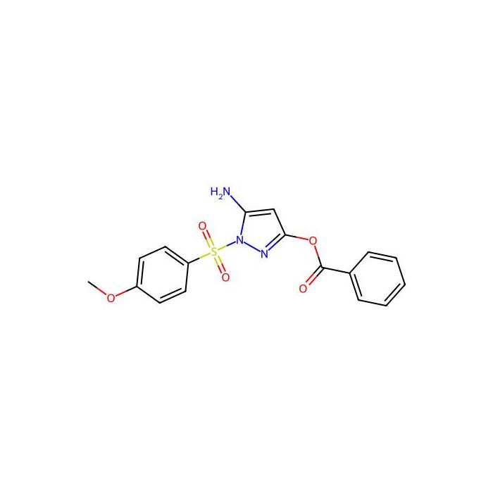 Benzoic acid 5-amino-1-(4-methoxy-benzenesulfonyl)-1H-pyrazol-3-yl ester