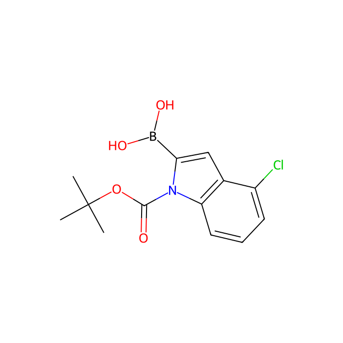 1-BOC-4-氯吲哚-2-硼酸（含不等量酸酐）
