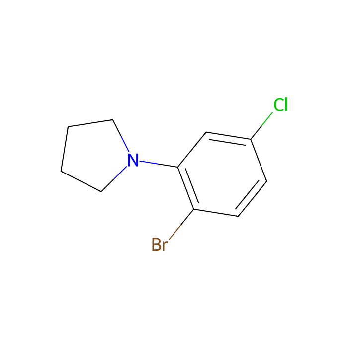 1-溴-4-氯-2-吡咯烷基苯