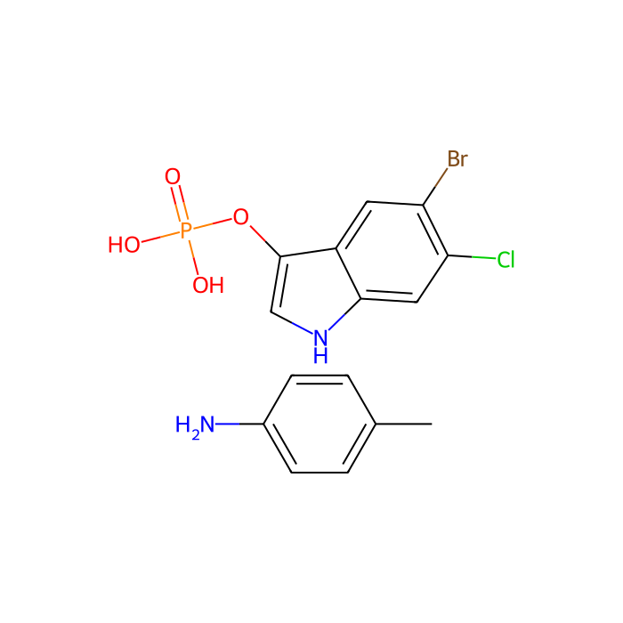5-溴-6-氯-3-吲哚磷酸酯，对甲苯胺盐