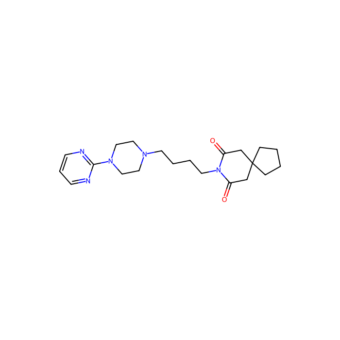 丁螺环酮, 5-HT 1A 受体的激动剂；5-HT 7 受体的激动剂；5-HT 7 受体的拮抗剂