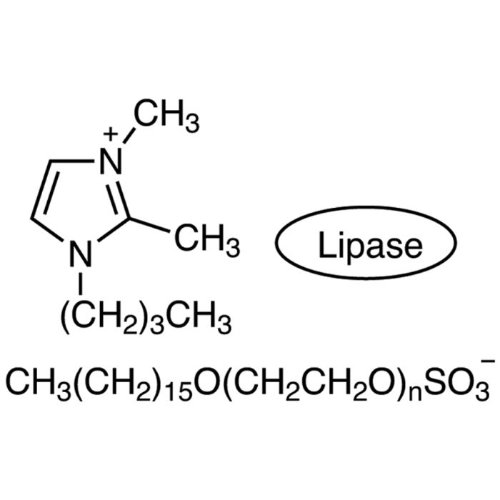 1-丁基-2,3-二甲基咪唑聚乙二醇十六烷醚硫酸盐包衣脂肪酶