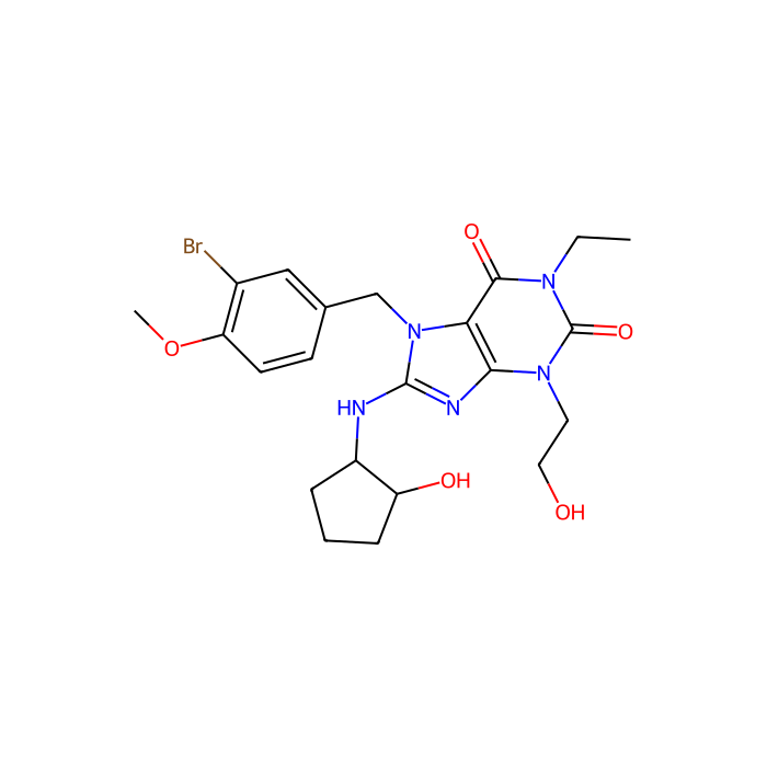 7-(3-溴-4-甲氧基苄基)-1-乙基-8-(((1R,2R)-2-羟基环戊基)氨基)-3 -(2-羟乙基)-3,7-二氢-1H-purine-2,6-二酮