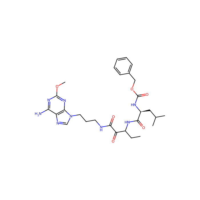 benzyl N-[(2S)-1-[[1-[3-(6-amino-2-methoxypurin-9-yl)propylamino]-1,2-dioxopentan-3-yl]amino]-4-methyl-1-oxopentan-2-yl]carbamate, 钙蛋白酶 1 抑制剂