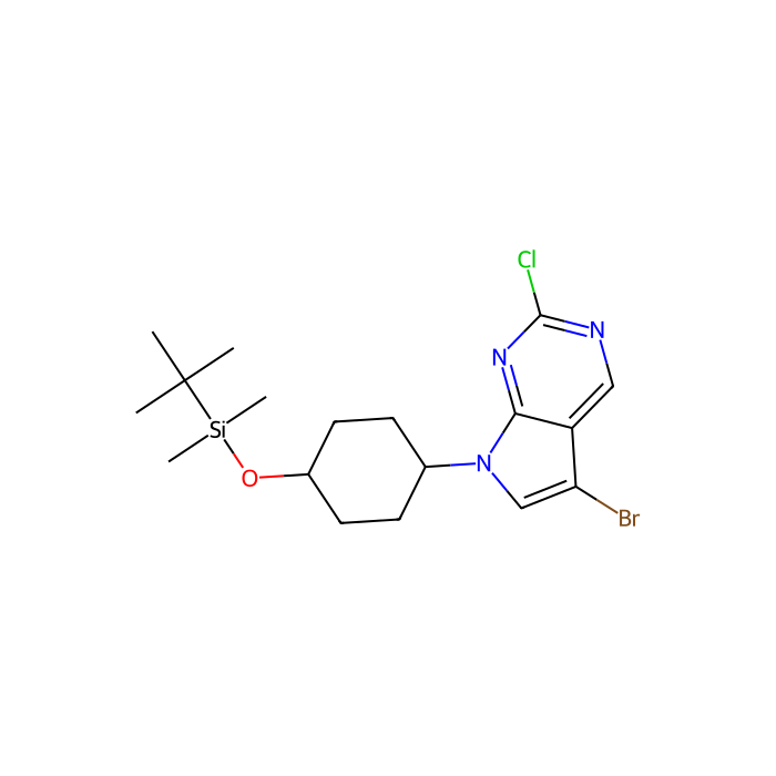 5-bromo-7-[trans-4-(tert-butyldimethylsilanyloxy)cyclohexyl]-2-chloro-7h-pyrrolo[2,3-d]pyrimidine