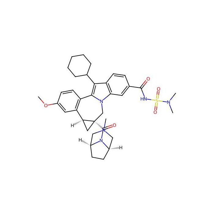 Beclabuvir, 丙型肝炎病毒 NS5B RNA 依赖性 RNA 聚合酶负异构型调节剂