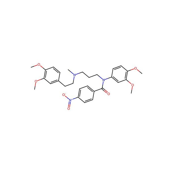 Benzamide, N-(3,4-dimethoxyphenyl)-N-(3-((2-(3,4-dimethoxyphenyl)ethyl)methylamino)propyl)-4-nitro-