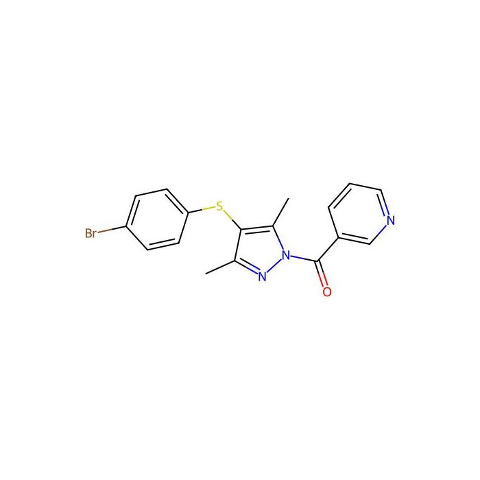 3-({4-[(4-bromophenyl)thio]-3,5-dimethyl-1H-pyrazol-1-yl}carbonyl)pyridine