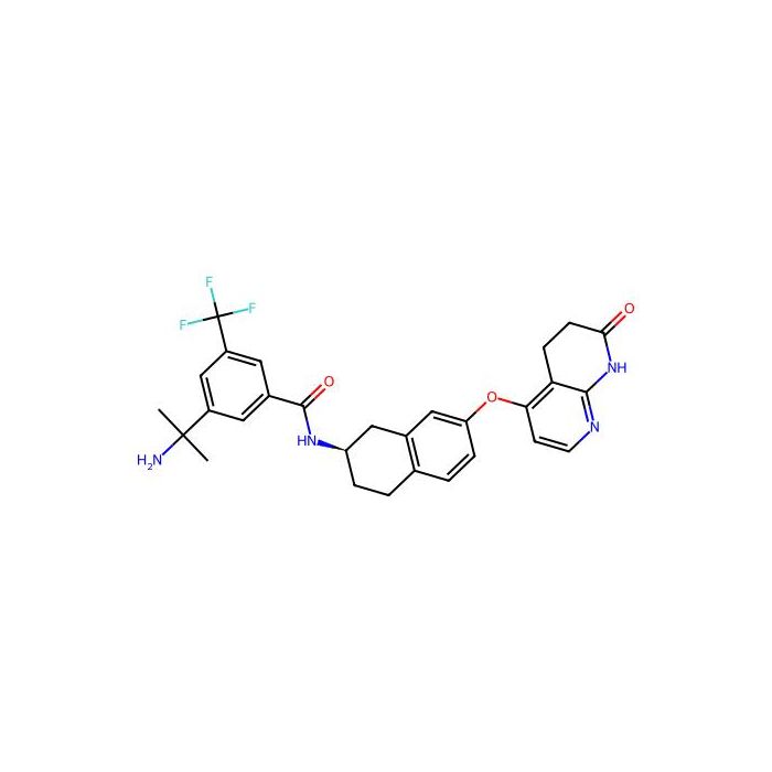 Benzamide,3-(1-amino-1-methylethyl)-N-[(2R)-1,2,3,4-tetrahydro-7-[(5,6,7,8-tetrahydro-7-oxo-1,8-naphthyridin-4-yl)oxy]-2-naphthalenyl]-5-(trifluoromethyl)-