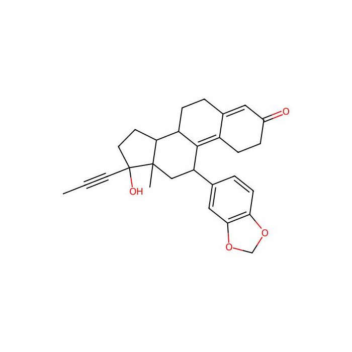 11beta-(1,3-Benzodioxol-5-yl)-17beta-hydroxy-17-(1-propynyl)estra-4,9-dien-3-one, 糖皮质激素受体拮抗剂