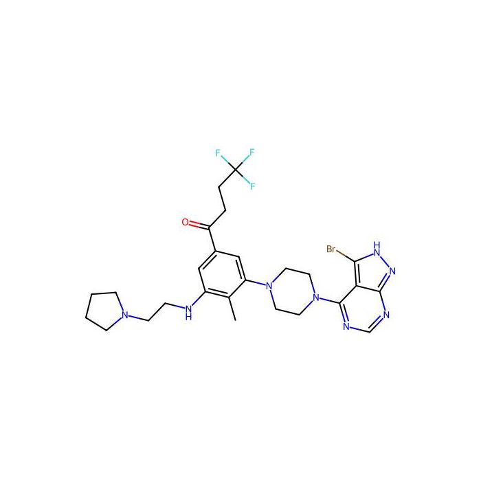 1-Butanone, 1-(3-(4-(3-bromo-1H-pyrazolo(3,4-d)pyrimidin-4-yl)-1-piperazinyl)-4-methyl-5-((2-(1-pyrrolidinyl)ethyl)amino)phenyl)-4,4,4-trifluoro-, 核糖体蛋白 S6 激酶（P70S6K）抑制剂