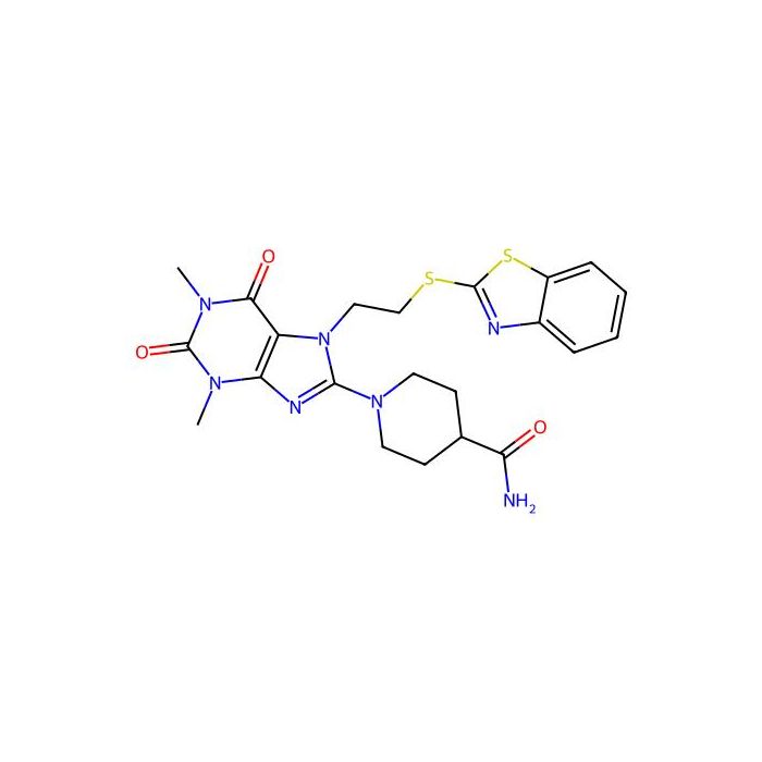 1-{7-[2-(1,3-Benzothiazol-2-ylsulfanyl)ethyl]-1,3-dimethyl-2,6-dioxo-2,3,6,7-tetrahydro-1H-purin-8-YL}-4-piperidinecarboxamide