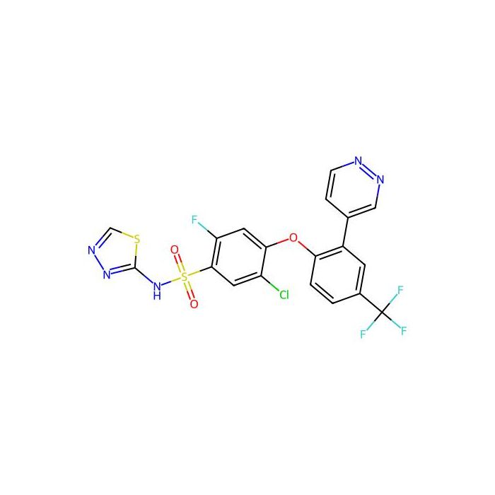 Benzenesulfonamide, 5-chloro-2-fluoro-4-[2-(4-pyridazinyl)-4-(trifluoromethyl)phenoxy]-N-1,3,4-thiadiazol-2-yl-