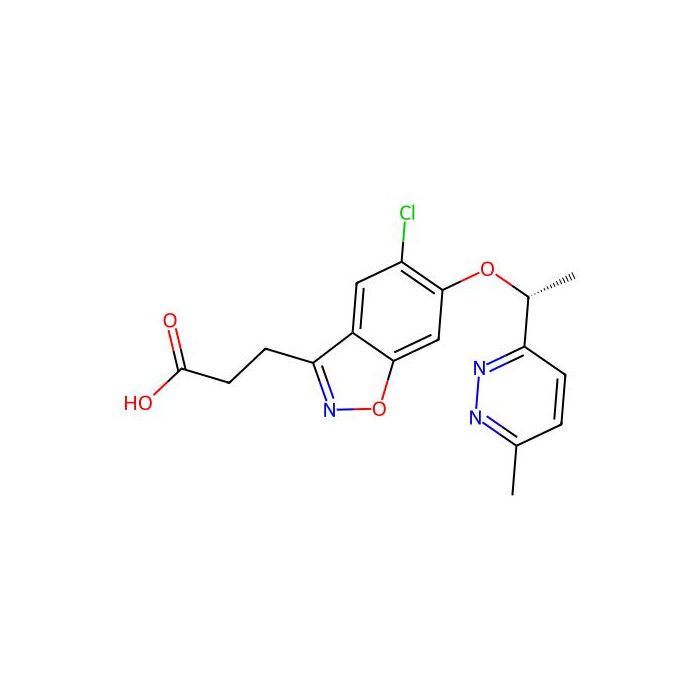 3-[5-Chloranyl-6-[(1~{r})-1-(6-Methylpyridazin-3-Yl)ethoxy]-1,2-Benzoxazol-3-Yl]propanoic Acid