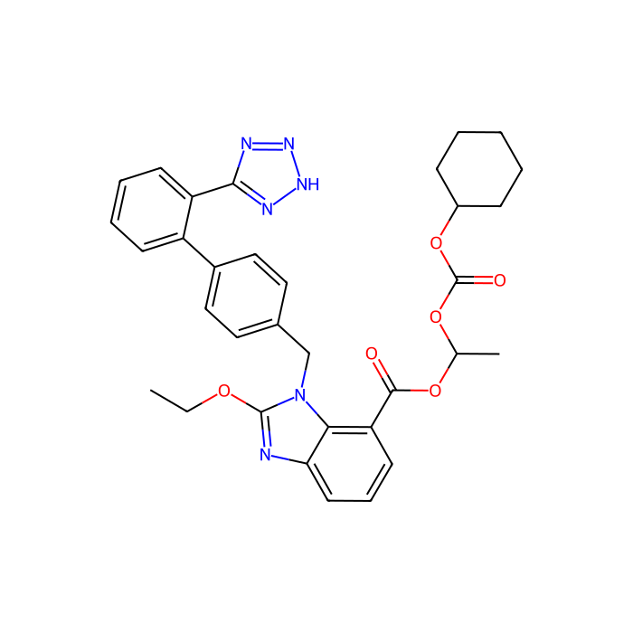 坎地沙坦酯, 1 型血管紧张素 II 受体拮抗剂
