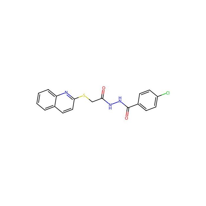 4-chloro-N'-(2-quinolin-2-ylsulfanylacetyl)benzohydrazide