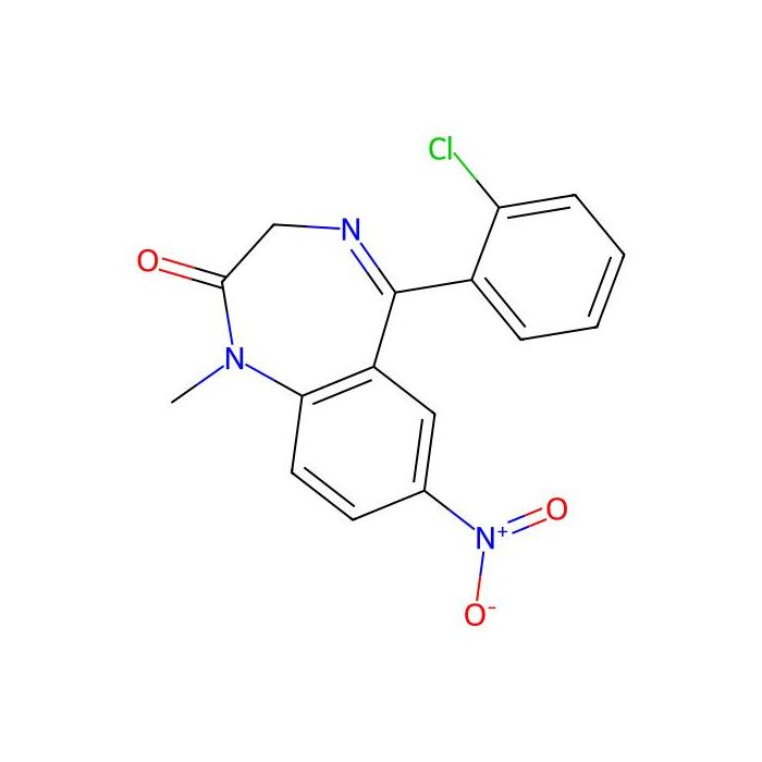 5-(2-Chlorophenyl)-1,3-dihydro-1-methyl-7-nitro-2H-1,4-benzodiazepin-2-one