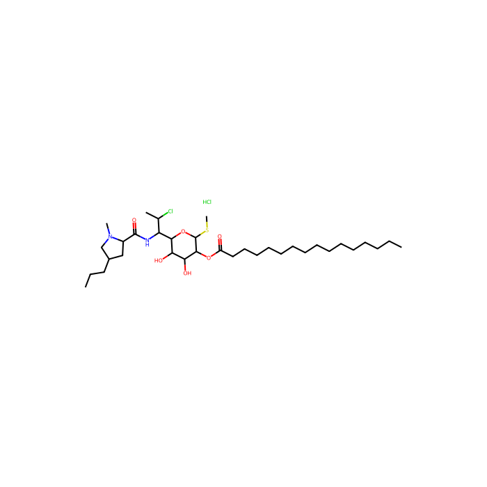 Clindamycin palmitate HCl, 细菌 70S 核糖体抑制剂